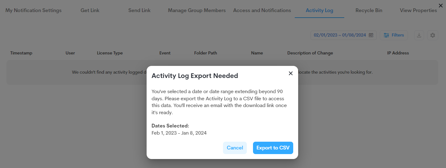 Activity Log - Export Modal.png
