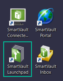 SmartVault desktop shortcut on Windows Computer screen. See information above.