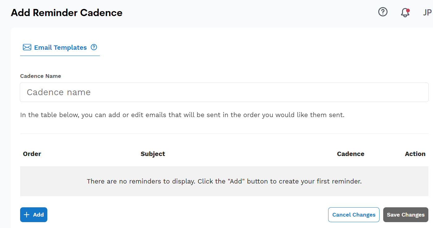 Creating a New Cadence Template