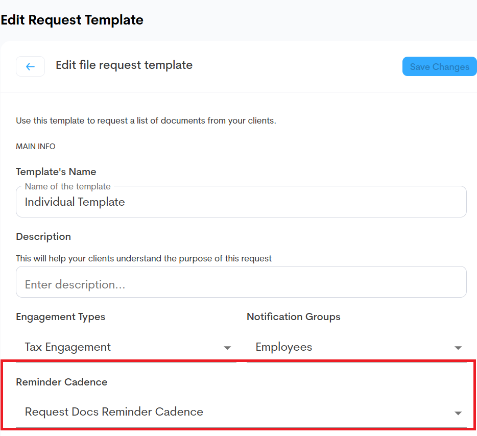 Step 4: Reminder Cadence field