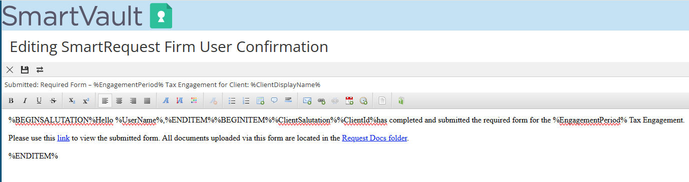 Step 4: Edit firm confirmation email