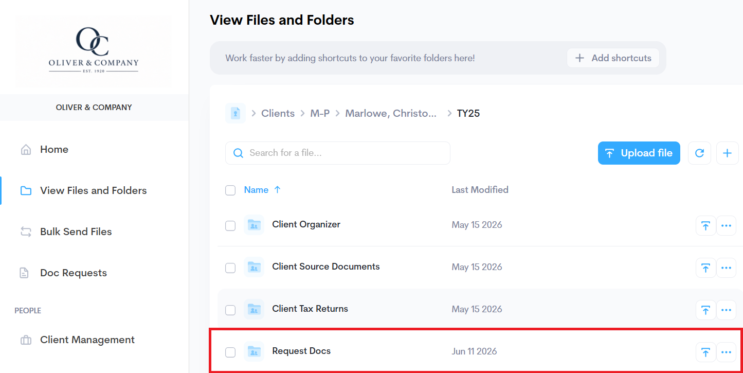 Heading into the Request Docs folder
