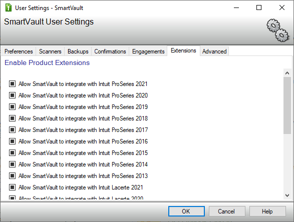 Image of User Settings - SmartVault. See information above